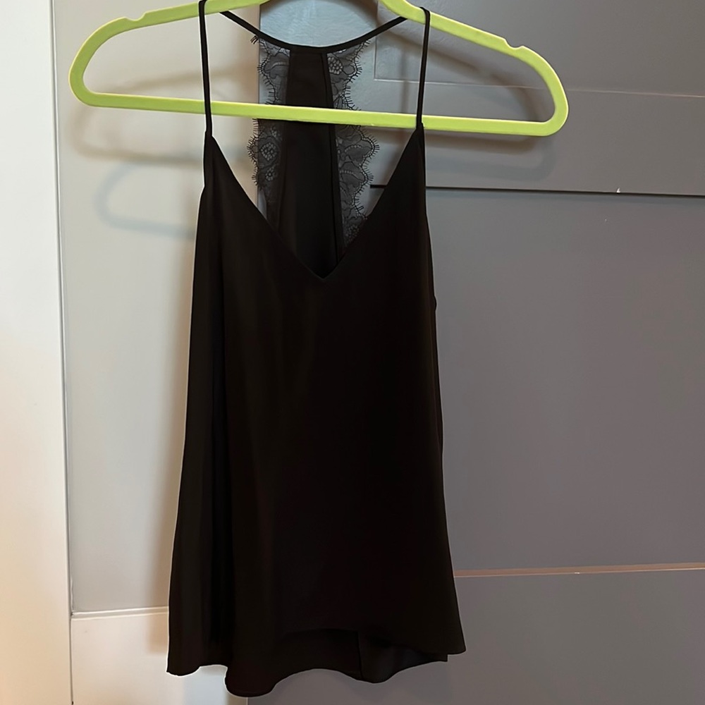 BCBGMaxAzria Black 100% Silk Tank Top